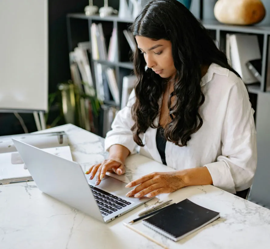Professional working on laptop